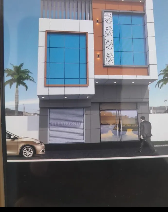 Front elevation design of a commercial building