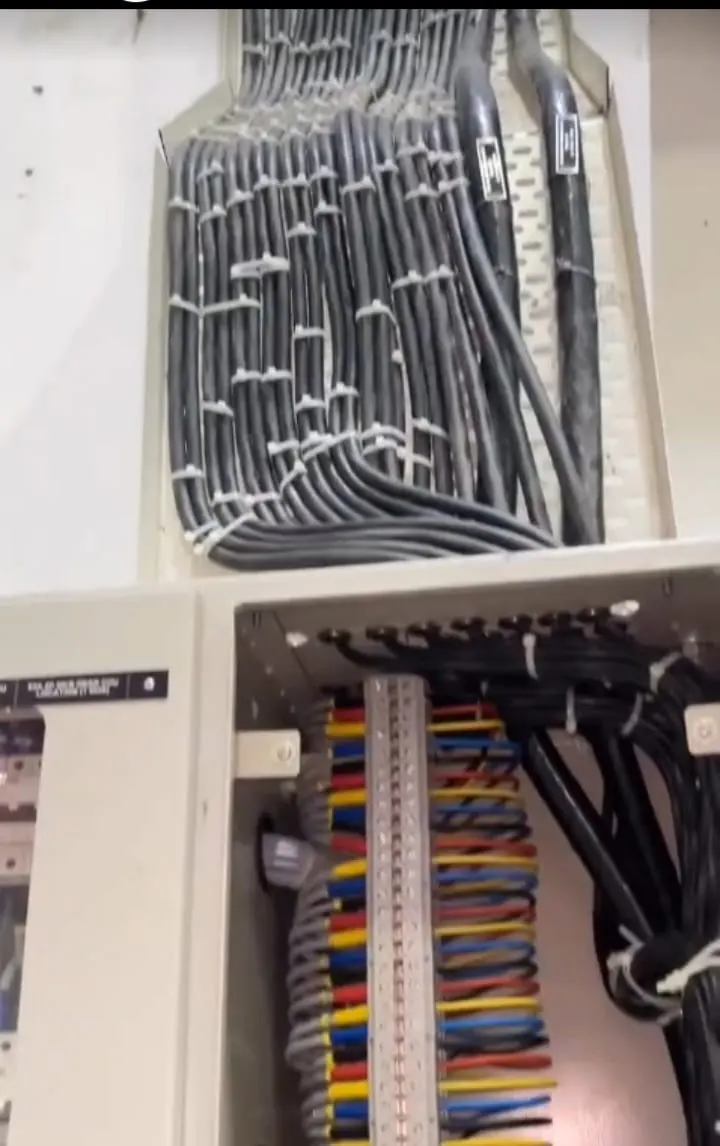 Electrical panel with neatly dressed wiring